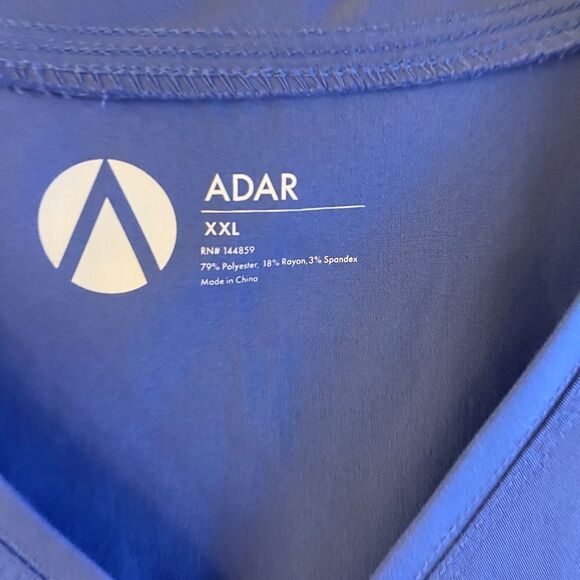 2 Adar xxl 2x scrub tops rn144859 gray blue lot - Picture 2 of 6